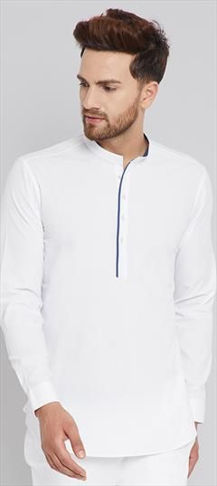 White and Off White color Kurta in Cotton fabric with Thread work : 1644894