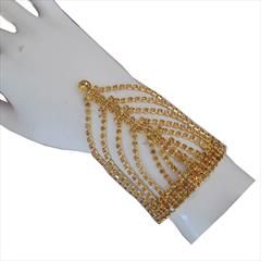 Gold color Bracelet in Brass studded with CZ Diamond & Gold Rodium Polish : 1645443