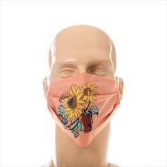 Casual Orange color Cloth Mask in Cotton fabric with Embroidered work : 1645985