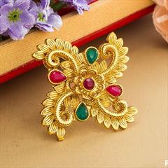 Green, Red and Maroon color Ring in Metal Alloy studded with CZ Diamond & Gold Rodium Polish : 1646195