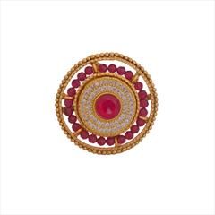 Pink and Majenta color Ring in Brass studded with Austrian diamond, CZ Diamond & Gold Rodium Polish : 1647414