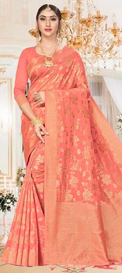 Casual, Traditional Pink and Majenta color Saree in Art Silk, Silk fabric with South Weaving work : 1648759