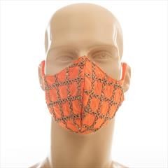 Casual Orange color Cloth Mask in Cotton fabric with Thread work : 1652544
