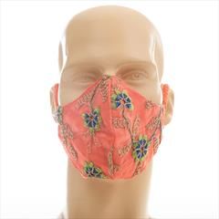 Casual Pink and Majenta color Cloth Mask in Cotton fabric with Thread work : 1652550