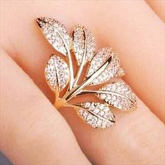 Gold color Ring in Brass studded with Artificial & Gold Rodium Polish : 1657044