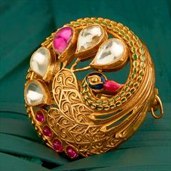 Multicolor color Ring in Brass studded with Kundan & Gold Rodium Polish : 1663110