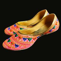 Pink and Majenta color Women Shoes in Synthetic fabric with Embroidered, Thread work : 1678115