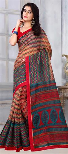 Casual, Traditional Multicolor color Saree in Kota Silk, Silk fabric with South Printed work : 1678945