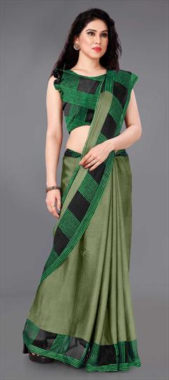 Casual, Party Wear Green color Saree in Chiffon fabric with Classic Printed work : 1682178