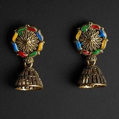 Multicolor color Earrings in Metal Alloy studded with Artificial & Gold Rodium Polish : 1682879