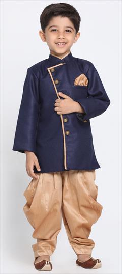 Blue color Boys Indo-Western in Dupion Silk fabric with Thread work : 1683515