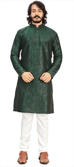 Green color Kurta Pyjamas in Art Silk fabric with Printed work : 1684795