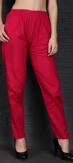 Casual Pink and Majenta color Jeggings in Cotton fabric with Thread work : 1685471