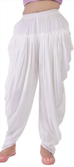 Casual White and Off White color Patiala in Cotton fabric with Thread work : 1687267
