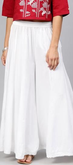 Casual White and Off White color Palazzo in Rayon fabric with Thread work : 1692535