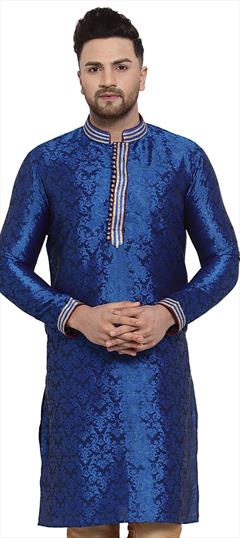 Blue color Kurta in Jacquard fabric with Embroidered work : 1696241