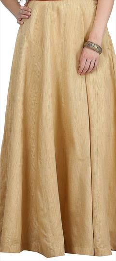 Casual Beige and Brown color Skirt in Dupion Silk fabric with Thread work : 1697113