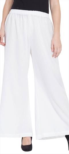 Casual White and Off White color Palazzo in Rayon fabric with Thread work : 1697135
