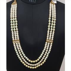 White and Off White color Necklace in Metal Alloy studded with Pearl & Gold Rodium Polish : 1700070