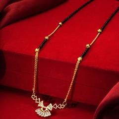 Gold color Mangalsutra in Metal Alloy studded with Austrian diamond & Gold Rodium Polish : 1700099
