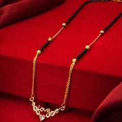 Gold color Mangalsutra in Metal Alloy studded with Austrian diamond & Gold Rodium Polish : 1700106