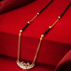 Gold color Mangalsutra in Metal Alloy studded with Austrian diamond & Gold Rodium Polish : 1700109