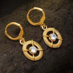 White and Off White color Earrings in Metal Alloy studded with Austrian diamond & Gold Rodium Polish : 1700144