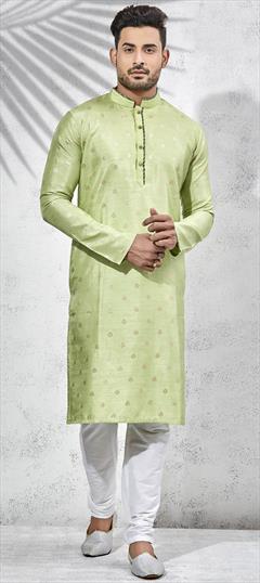 Green color Kurta Pyjamas in Art Silk fabric with Thread work : 1703034