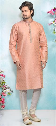 Pink and Majenta color Kurta Pyjamas in Jacquard fabric with Weaving work : 1703078