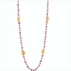 Gold color 3-in-1 Necklace in Brass studded with Beads, Glass & Handmade : 1704191