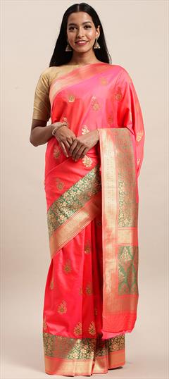 Traditional Pink and Majenta color Saree in Jacquard fabric with South Weaving work : 1708704