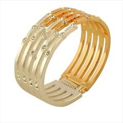 Gold color Bracelet in Brass studded with CZ Diamond & Gold Rodium Polish : 1711447