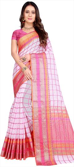 Casual, Traditional Pink and Majenta color Saree in Art Silk, Silk fabric with South Weaving work : 1712870