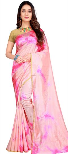 Casual, Traditional Pink and Majenta color Saree in Art Silk, Silk fabric with South Printed, Weaving work : 1712907