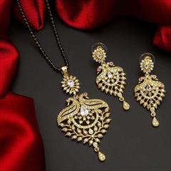 White and Off White color Mangalsutra in Metal Alloy studded with CZ Diamond & Gold Rodium Polish : 1715100