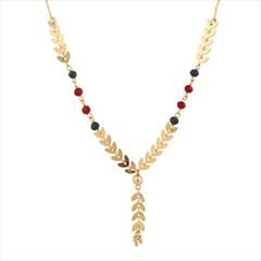 Multicolor color Necklace in Brass studded with Beads & Gold Rodium Polish : 1718869
