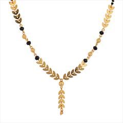 Black and Grey, Gold color Necklace in Brass studded with Beads & Gold Rodium Polish : 1718872