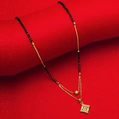 Gold color Mangalsutra in Metal Alloy studded with Austrian diamond & Gold Rodium Polish : 1720898