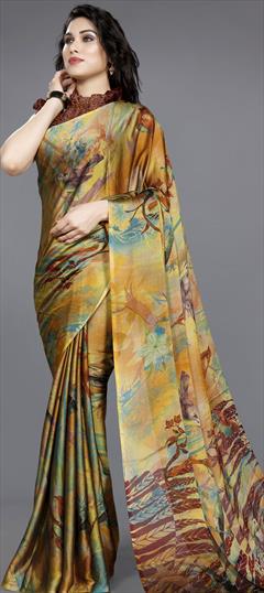 Casual, Party Wear Multicolor color Saree in Chiffon fabric with Classic Floral, Printed work : 1721676