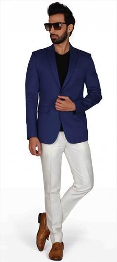 Blue color Blazer in Cotton fabric with Thread work : 1724209