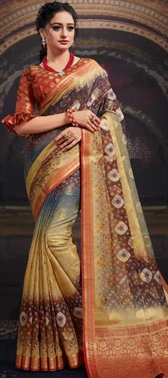 Traditional, Wedding Multicolor color Saree in Chanderi Silk, Silk fabric with South Bandhej, Printed, Weaving work : 1724399