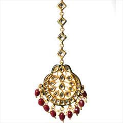 Multicolor color Mang Tikka in Metal Alloy studded with Kundan & Gold Rodium Polish : 1728059