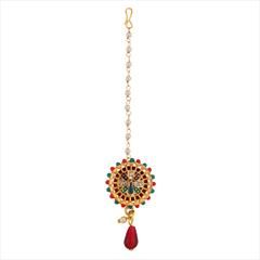 Multicolor color Mang Tikka in Brass studded with CZ Diamond & Gold Rodium Polish : 1729820