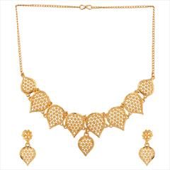 Gold color Necklace in Metal Alloy studded with Beads & Gold Rodium Polish : 1729985