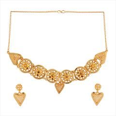 Gold color Necklace in Metal Alloy studded with Beads & Gold Rodium Polish : 1729987