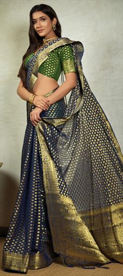 Casual Blue color Saree in Chiffon fabric with Classic Printed work : 1734018