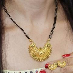 Gold color Mangalsutra in Metal Alloy studded with Beads & Gold Rodium Polish : 1735261