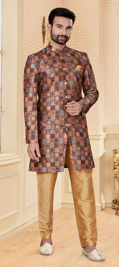 Multicolor color IndoWestern Dress in Jacquard fabric with Digital Print work : 1737738
