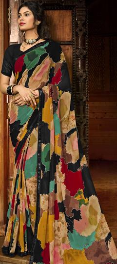 Casual, Party Wear Multicolor color Saree in Georgette fabric with Classic Printed work : 1738501