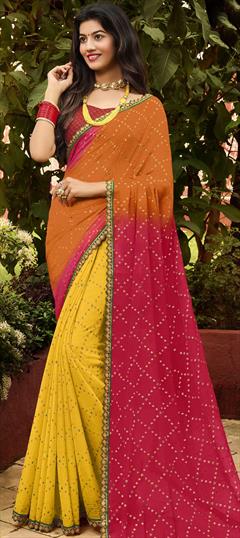 Casual, Party Wear Multicolor color Saree in Chiffon fabric with Classic Printed work : 1738540